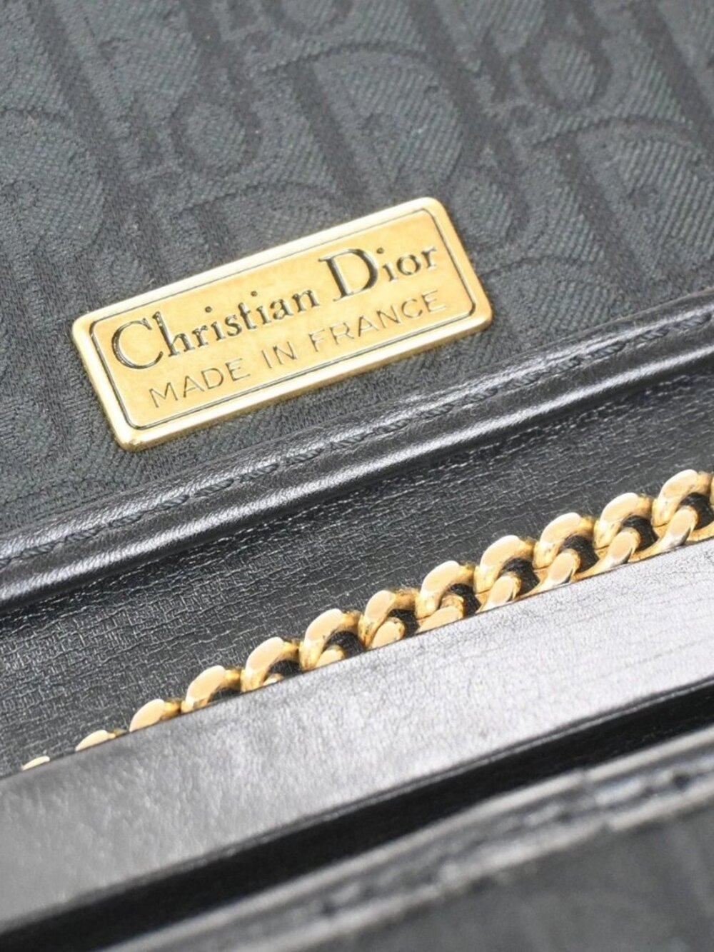 CHRISTIAN DIOR Trotter Pattern 2way Clutch Hand Bag Canvas Leather Black 38KC787 - Picture 13 of 15